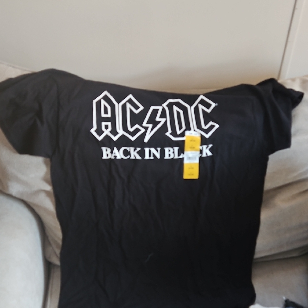 AC/DC Tee Black with White Logo